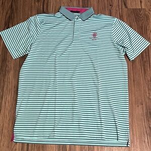 Greyson Trump National Golf Tennis Polo G Greyson Logo Green Stripe Mens XL